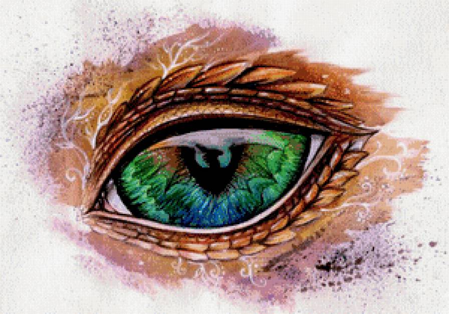 взгляд из сказки - фэнтези, глаз, живопись, дракон - предпросмотр