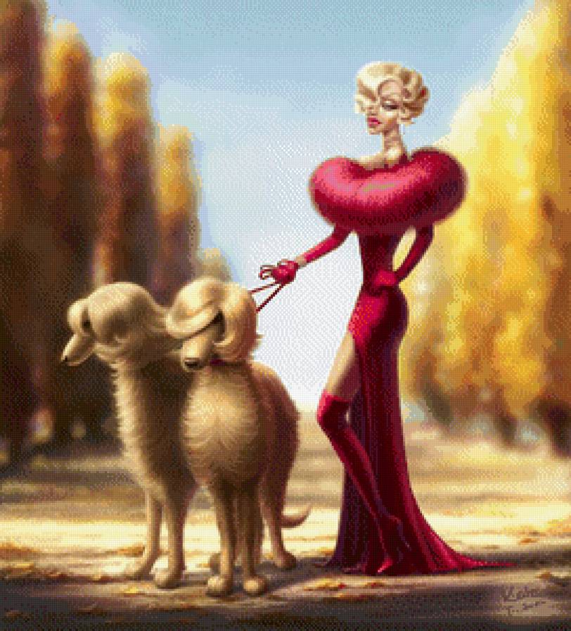 Дама с собачкой - девушка, собаки - предпросмотр