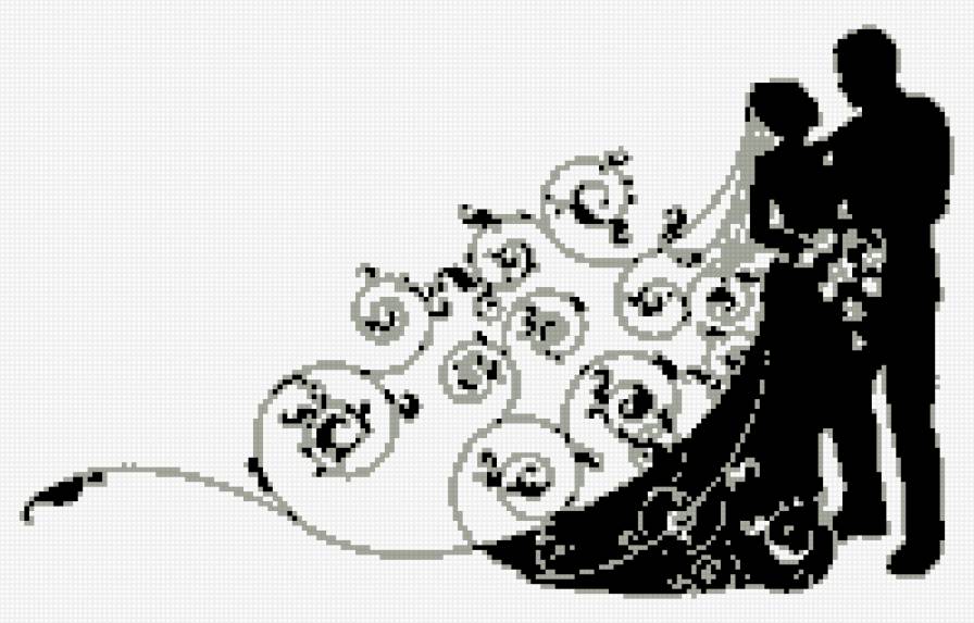 Пара - пара, черно-белый, свадьба - предпросмотр