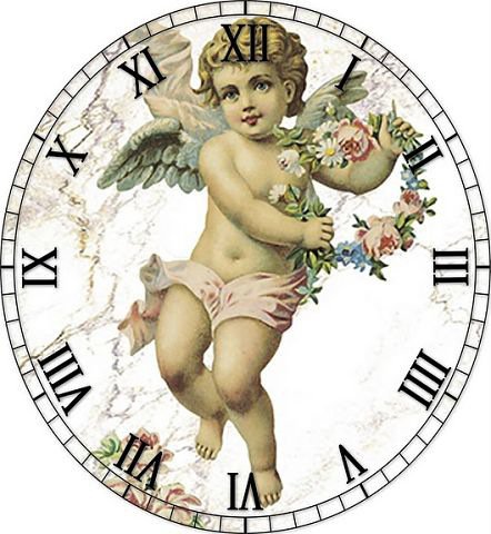 Часы с ангелом - ангелы, часы - оригинал