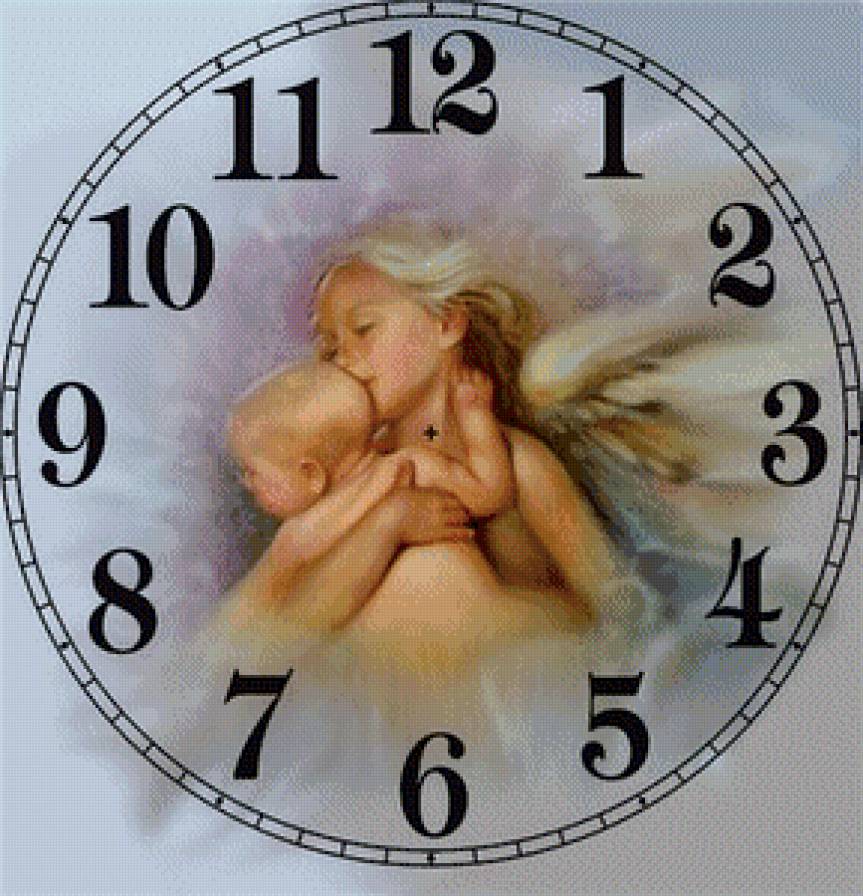 Часы с ангелами - часы, дети, ангелы - предпросмотр