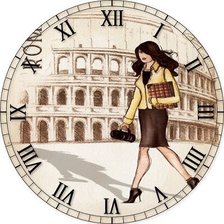 Оригинал схемы вышивки «Часы с леди» (№531527)