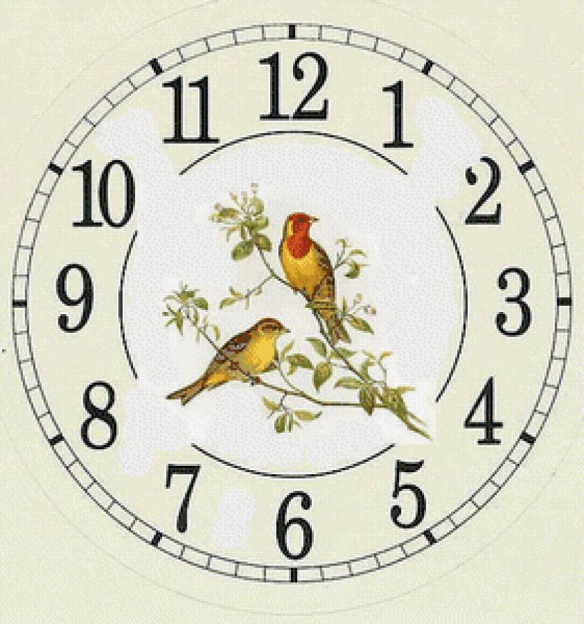 Часы с птичками - птицы, часы - предпросмотр