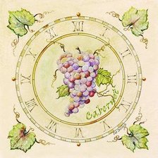 Оригинал схемы вышивки «Часы с виноградом» (№531531)