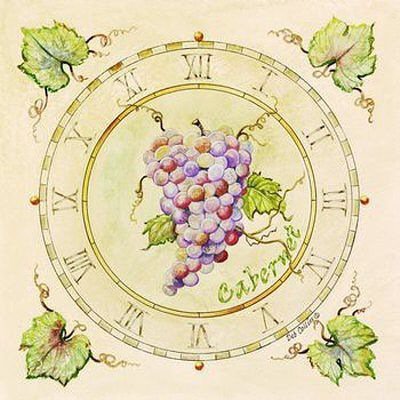 Часы с виноградом - виноград, часы - оригинал