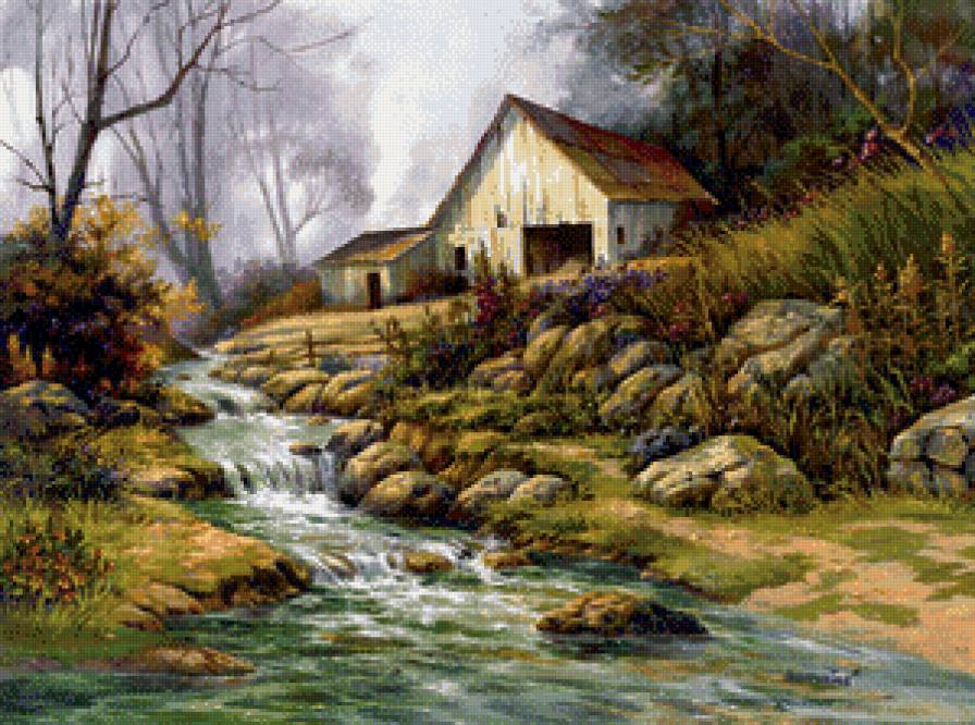 картина - природа, речка - предпросмотр