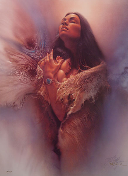 ли богл 50 мать и дитя - мать и дитя, дева, дети, картина, ли богл, женщина - оригинал