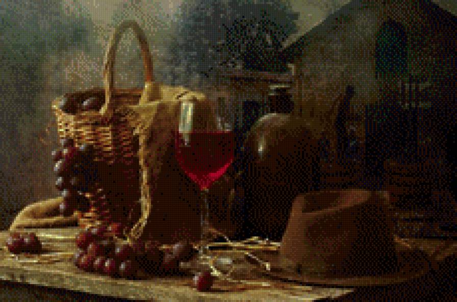 Натюрморт с вином - предпросмотр