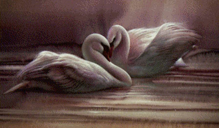 ли богл 63 лебеди - журавли, картина, птицы, живопись, лебеди, пара, ли богл - предпросмотр