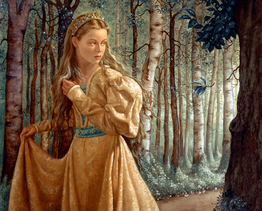 белоснежка в лесу - картина, портрет, красавица, девушка, дева, нежность, сказка - оригинал