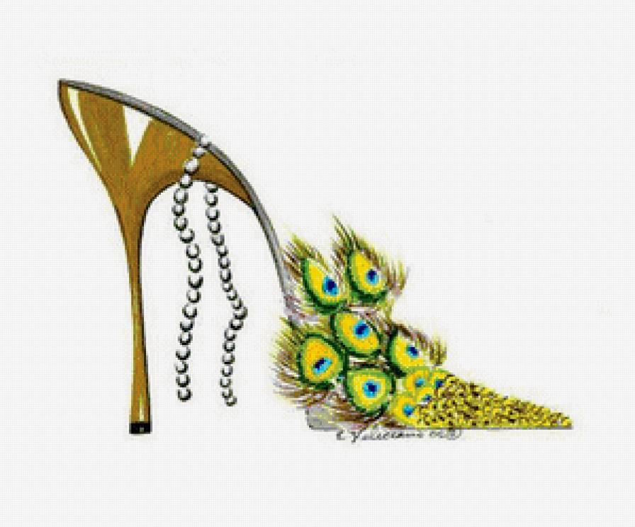 туфелька-павлин - дамские штучки, обувь, туфли - предпросмотр