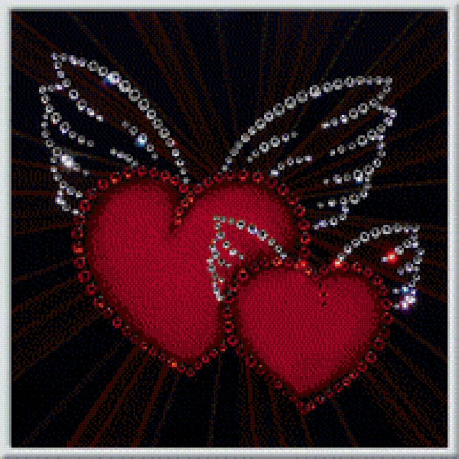 валентинка - крылья, сердце, валентинка - предпросмотр