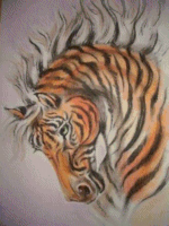 лошадь тигрового окраса - предпросмотр