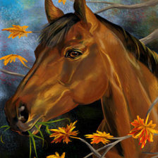 Схема вышивки «осень лошадь»