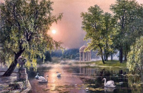М.Сатаров Лебединое озеро - картины, пейзаж, картина - оригинал