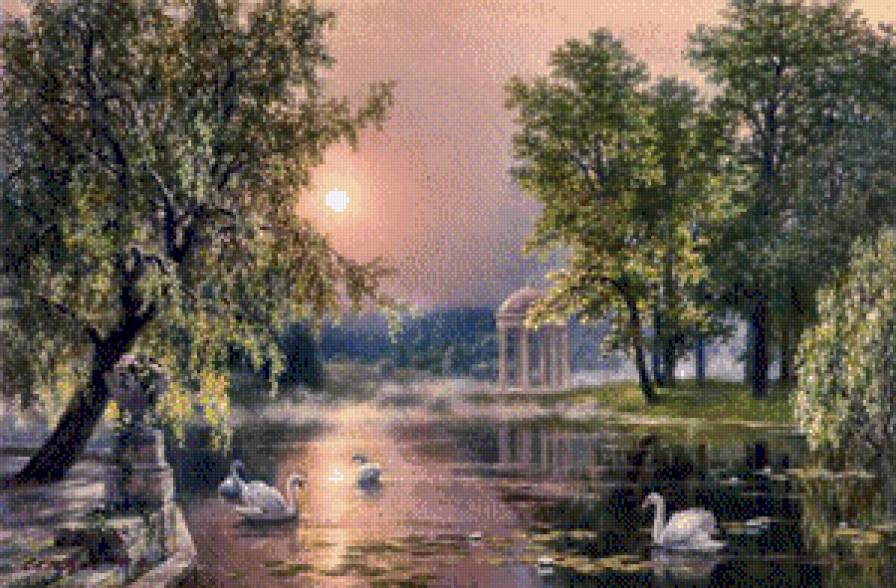М.Сатаров Лебединое озеро - картина, пейзаж, картины - предпросмотр