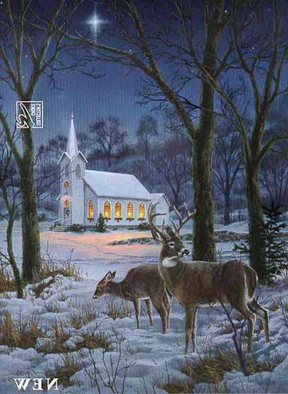 олени рождество - закат, дикие.животные.лес.природа, косули, зима, олени - оригинал
