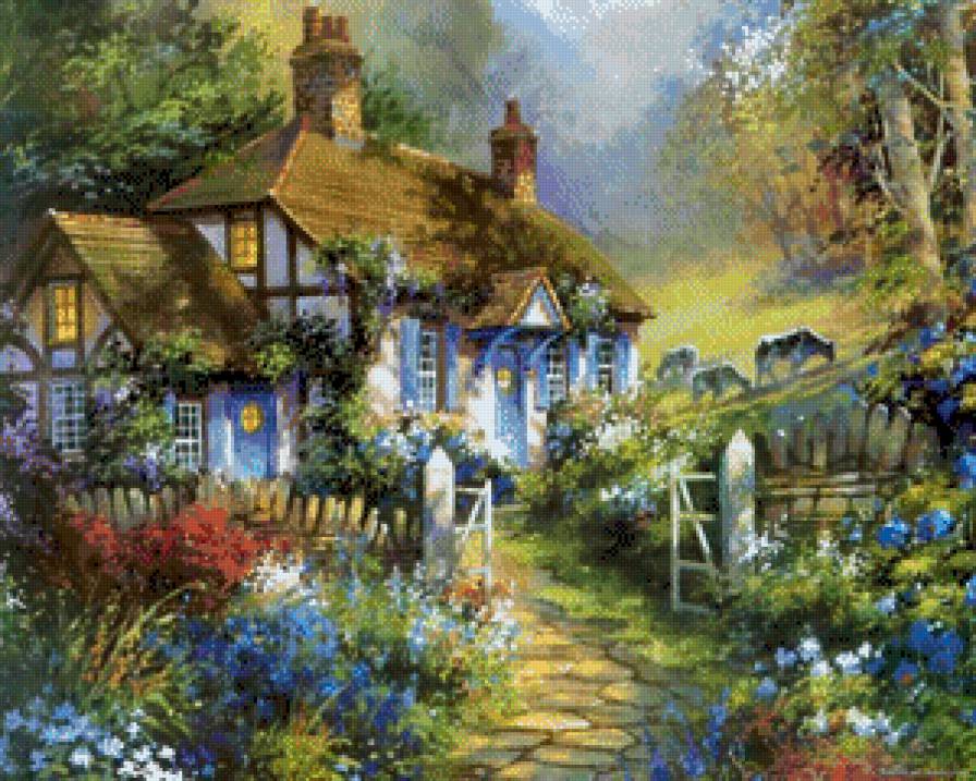 сказочный домик - пейзаж, картины, картина - предпросмотр