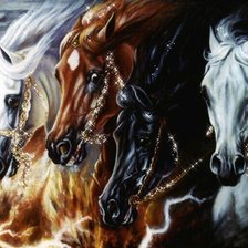 Схема вышивки «Лошади»