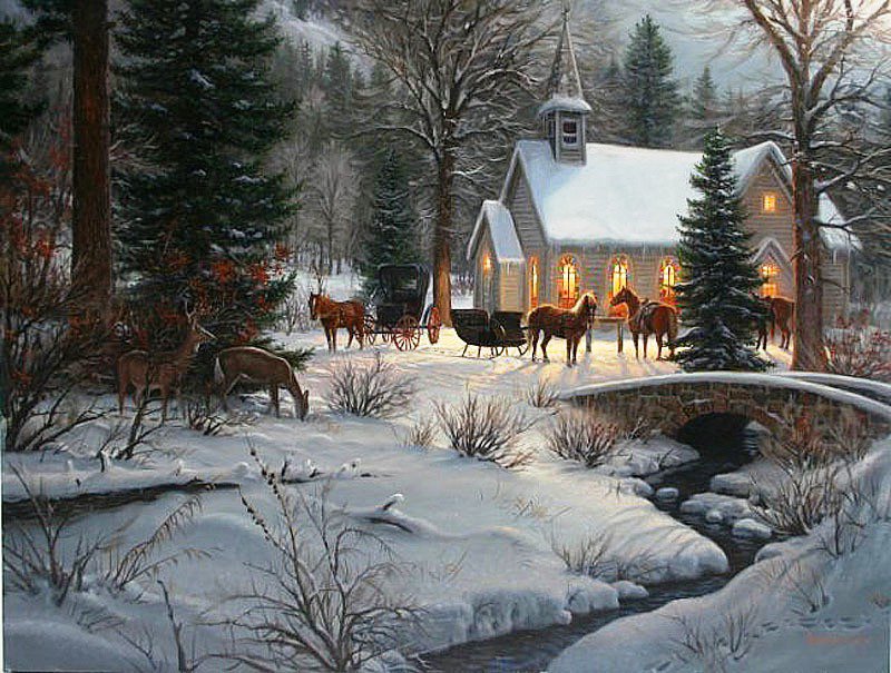 №533371 - зима, животные - оригинал