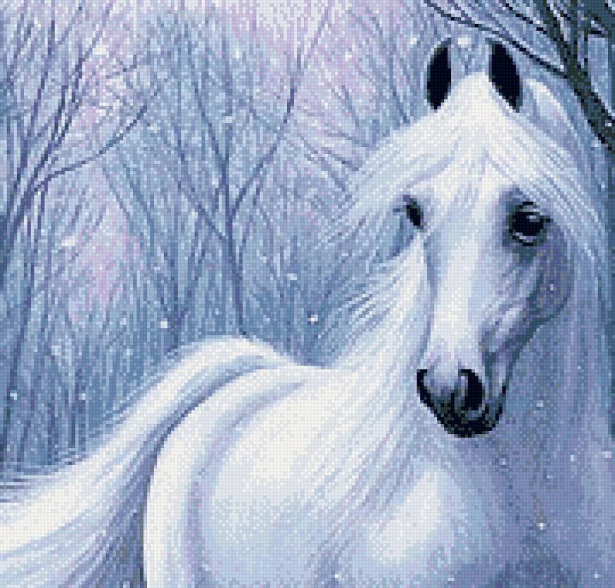 лошадь в зимнем лесу - лошадь, зима - предпросмотр