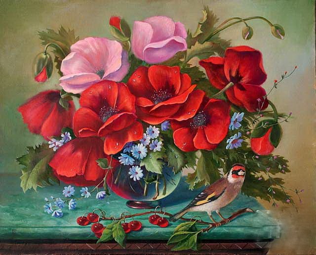 маки - букет цвеы - оригинал