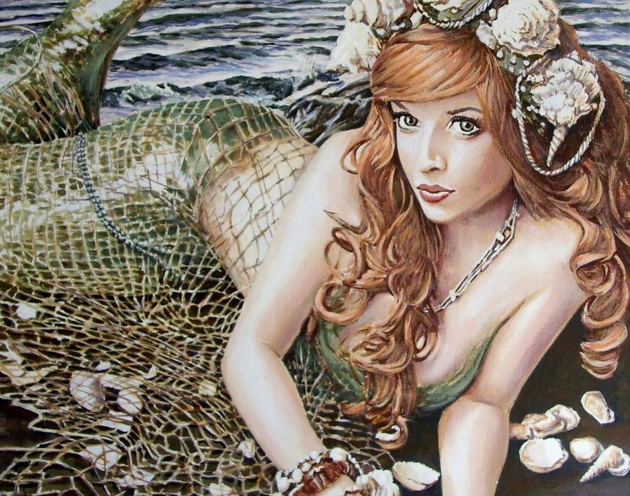 русалка - сказка, прибой, девушка, русалка, легенда, море - оригинал