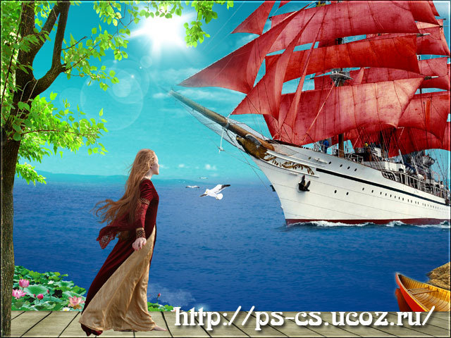 Ассоль - парус, девушка, море - оригинал