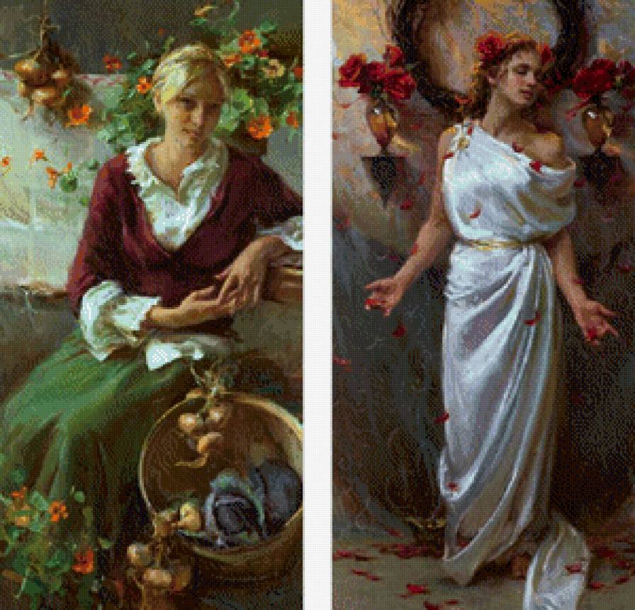 Диптих "О ней" - девушки - предпросмотр