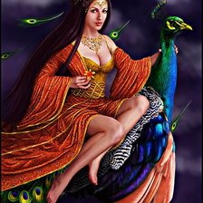 Схема вышивки «Путешествие на павлине»