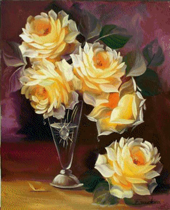 букет роз - картина цветы - предпросмотр