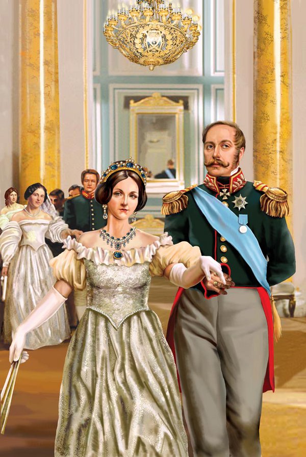 Николай I с женой на балу - романовы, елена доведова, бал - оригинал