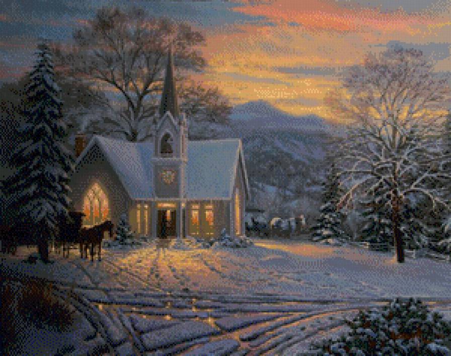 Mark Keathley - пейзаж, зима, картина - предпросмотр