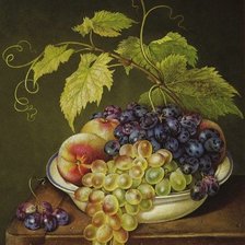 Оригинал схемы вышивки «натюрморт с виноградом» (№534688)