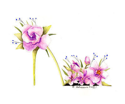 цветочная туфелька - цветы - оригинал