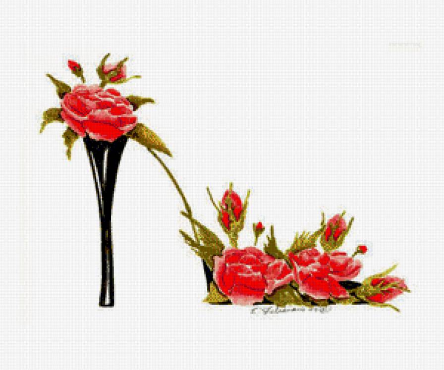 цветочная туфелька - цветы - предпросмотр