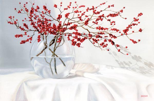 Натюрморт с ягодами - красный, ягоды, ветки, натюрморт - оригинал