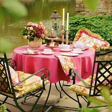 Оригинал схемы вышивки «завтрак в саду» (№535525)