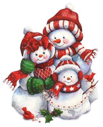 Семейство снеговичков:) - снеговики, снег, новый год - оригинал