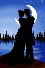 Свидание - девушка, луна, пара, свидание, мужчина - оригинал