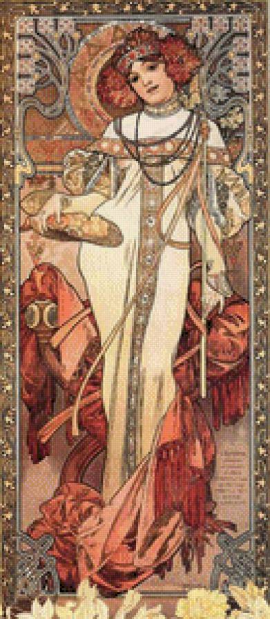 Орнамент и дева - девушка, орнамент, узор - предпросмотр