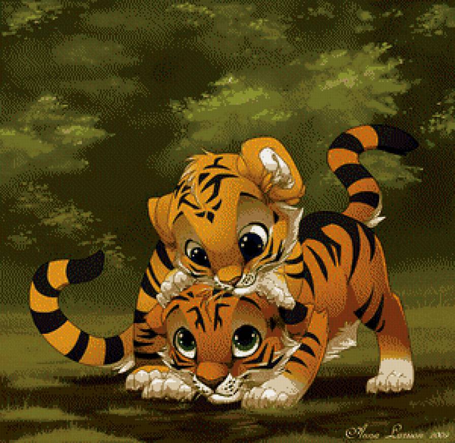 тигрята - хищник тигр мультик - предпросмотр