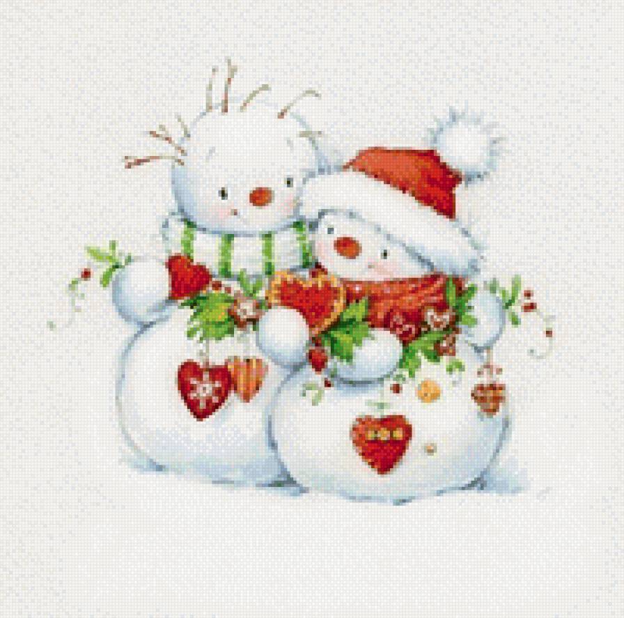Снеговички - снеговик, новый год - предпросмотр
