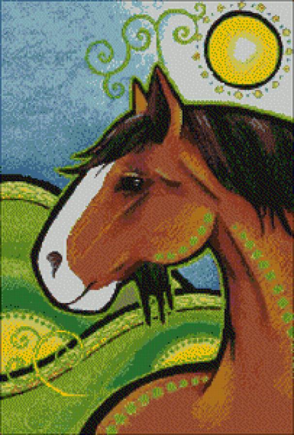 Огненный конь - лошадь, животные, символ года, фауна - предпросмотр