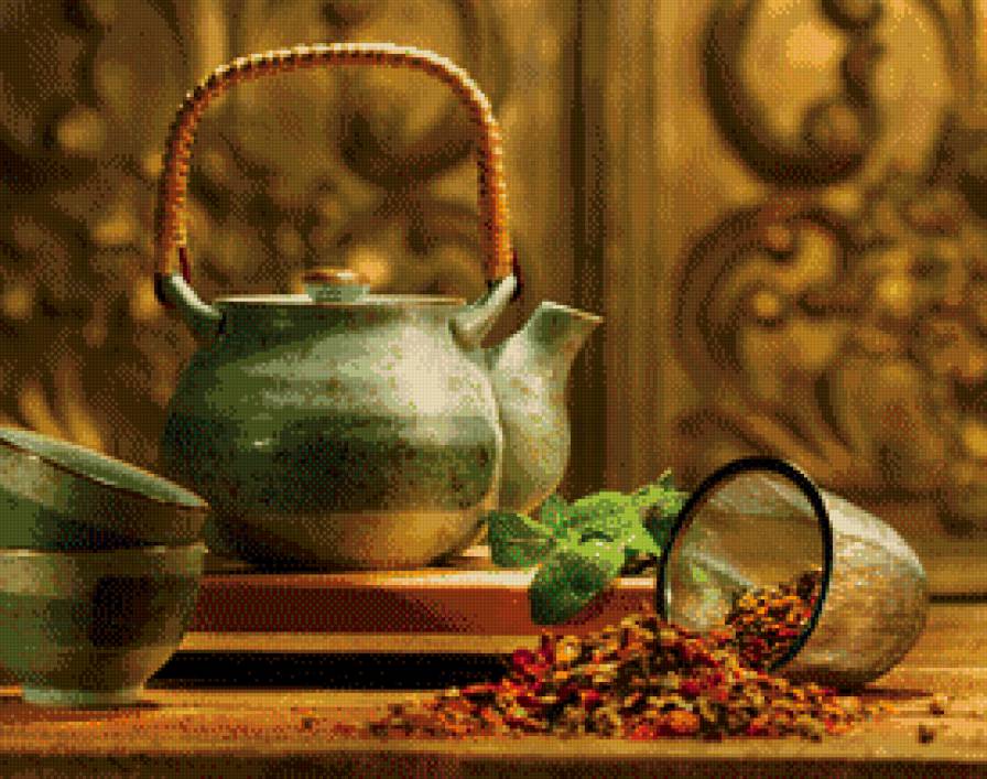 Чайная церемония - натюрморт, кухня, чай, чайник - предпросмотр