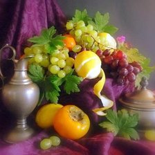 Схема вышивки «Натюрморт с фруктами и кувшином»