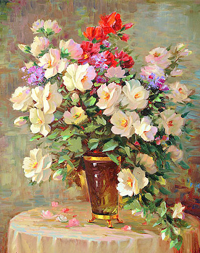 Цветы - цветы, живопись, букет, акварель - оригинал