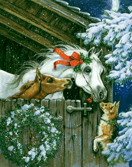 №536950 - зима, рождество, животные - оригинал