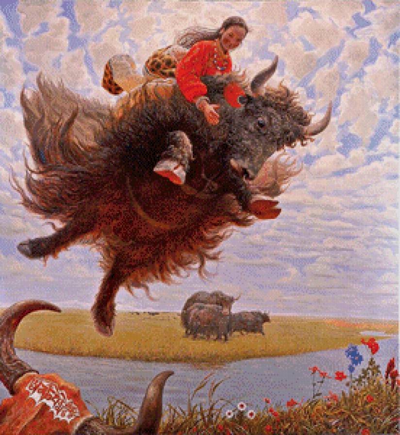 Летающий Тибет (Ван Игуан) 2 - полет, тур, небо, тибет, река, девушка - предпросмотр