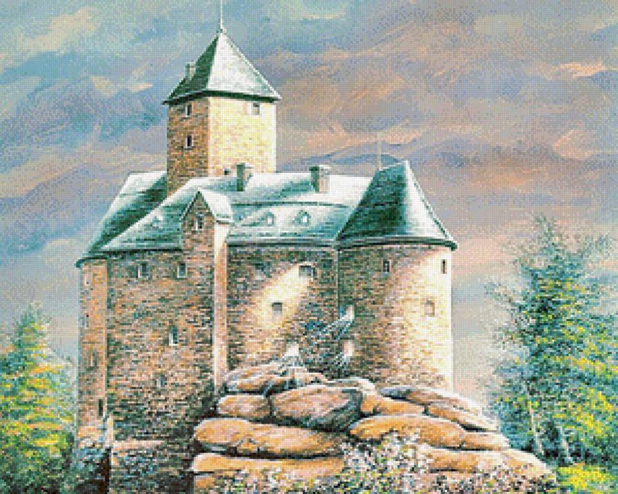 Замок - живопись, замки, пейзаж - предпросмотр